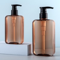 En stock – Bouteille carrée en PET ambré à paroi épaisse de 200 ml/300 ml avec bouchon à clapet (options noir/doré) pour médicaments et pilules
