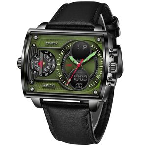 Reloj Digital Negro FOXBOX FB0009, Nuevo, en Oferta, Correa de Cuero Genuino, Cronómetro Luminoso, Reloj de Pulsera Moderno para Hombre - Product Image 6