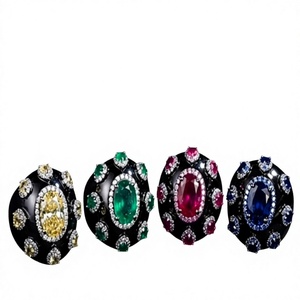 Bague en laiton plaqué argent de qualité supérieure, élégante et ornée de zircon, pour femmes, idéale pour les mariages et les soirées - Product Image 2