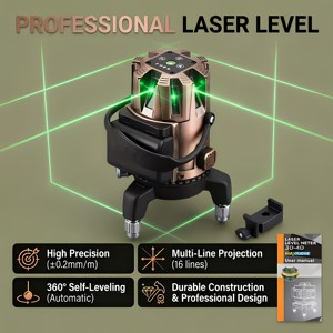 Niveau laser vert 360° à 5 lignes, <span class=keywords><strong>auto</strong></span>-<span class=keywords><strong>nivelant</strong></span>, rotatif, à lignes croisées, outil de construction professionnel industriel, niveleur de faisceau extérieur - Product Image 6