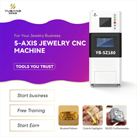 Machine CNC de gravure de bijoux 5D automatique de haute précision 0,008 mm pour la fabrication de bagues, bracelets et perles, Yubang YB5Z180 en acier pour bijoux en or