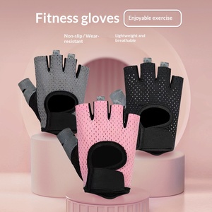 Sarung Tangan Gym Sarung Tangan Olahraga Sarung Tangan Fitness Tahan Lama Cepat Kering Anti Selip Poliester Merah Muda Hitam Tali Pergelangan Tangan Dapat Disesuaikan Angkat Beban - Product Image 2