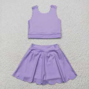 Nuevo Conjunto de Dos Piezas de Ropa Deportiva para Yoga, Chaleco y Falda en Rosa, Azul y Morado para Verano - Product Image 5