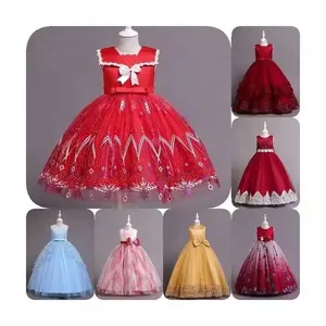 2024 kız nedensel elbise çocuk bahar giysileri uzun kollu çocuklar kıyafetler pilili etek prenses elbiseler