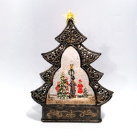Hochwertige Melodie Schneeball Weihnachts baum LED Lichter Chor Glitter Wasser führte maßge schneiderte Schneekugel mit Shinn ing Star on Top