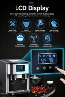 Machine à glaçons électrique 3 en 1 pour comptoir, en acier inoxydable, avec broyeur de glace et distributeur d'eau, pour usage domestique et commercial