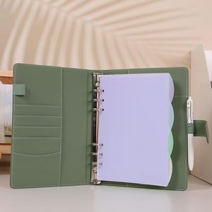 Carnet à anneaux A5 en cuir PU pastel, rechargeable, avec 135 feuilles, planificateur - Product Image 6