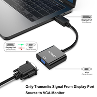 Adaptor DP ke VGA, Kabel Konverter DP Male ke VGA Female 0.2M 1080P untuk Monitor, Proyektor, Komputer, Laptop, HDTV, PVC OEM