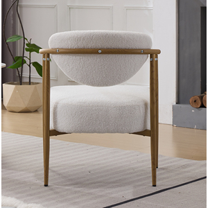 White Teddy Velvet Chair With <b>Foam</b> Cushion Living Room Bedroom Chair - Product Image 4