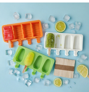 Molde de silicona con diseño de animales adorables para helados, flexible y reutilizable, con palitos de madera de grado alimenticio, herramientas para helados congelados. - Product Image 4