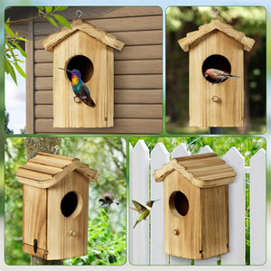 Высококачественная прочная коробка для гнездования из массива дерева Bluebird колибри в современном стиле мини-домик для домашних животных - Product Image 6