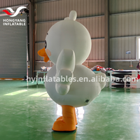 Ballon publicitaire gonflable en forme de canard blanc en tissu Oxford imprimé numériquement, multicolore et durable pour l'extérieur