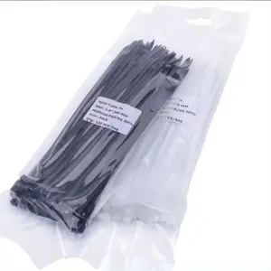3.6x200mm Intermediate Self-Locking Nylon Cable Zip Ties 8 Inch 40 LBS White Black Plastic Zipper Flange Wire Fasteners