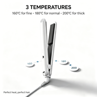 Nouveau Lisseur Électrique en Céramique 2-en-1 avec Affichage LED de Température, Fer Plat Portable pour Usage Domestique et Boucleur