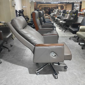 Executive <b>Chair</b> Office <b>Chair</b> Reclining Swivel Adjustable Backrest Solid Wood Armrest Bedroom <b>Study</b> Commercial Space - Product Image 1