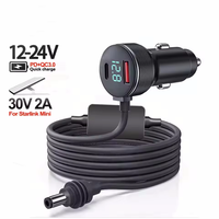 Cable de Alimentación para Auto Mindpure Starlink Mini, 12V-24V, Encendedor de Cigarrillos a Cable DC, IP68 Impermeable con Pantalla LED, 18AWG, Carga de 5A
