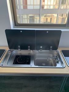Évier et plaque de cuisson à induction combinés en acier inoxydable SS304 de qualité supérieure pour caravanes, <span class=keywords><strong>camping</strong></span>-cars, bateaux, yachts, cuisinière électrique marine avec évier intégré - Product Image 6