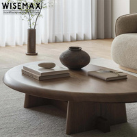 WISEMAX FURNITURE Table basse de salon en bois massif de style nordique Wabi-sabi simple pour hôtel, café, maison, villa