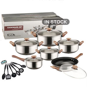 Stock d'usine – Ensemble de 18 casseroles et faitouts antiadhésifs au design moderne avec 6 couvercles – Juego de Utensilios - Product Image 1
