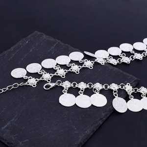 New Long Retro Tassel <strong>Waist</strong> Belt Bright Silver Plated Coin Tassels Dress Antiquity Body Jewelry for <strong>Belly</strong> <strong>Dance</strong> - Product Image 3