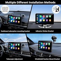 Reproductor Multimedia para Auto con Pantalla Táctil Inalámbrica Universal de 7 Pulgadas, Compatible con CarPlay y Android, GPS en Tiempo Real, Cámara de Reversa, Ranura para Tarjeta SD, OEM/ODM