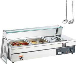 El mejor equipo de cocina comercial de acero inoxidable 3-Pan Bain Marie calentador de alimentos mesa de vapor Buffet para uso en <span class=keywords><strong>restaurante</strong></span> - Product Image 2