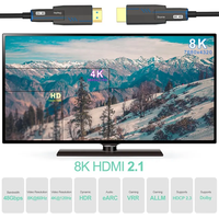 Câble optique AOC coaxial torsadé 8K 60Hz 4K 120Hz 48 Gbit/s pour micro, connecteurs plaqués or, moniteur, projecteur