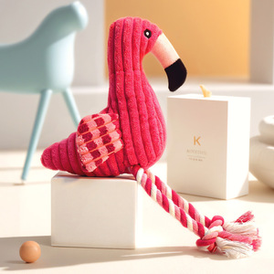 Dayanıklı Diş Kaşıyıcı Köpek Peluş Oyuncakları Flamingo Ses Çıkaran Pamuk Halatlı Evcil Hayvan Peluş Oyuncakları - Product Image 3