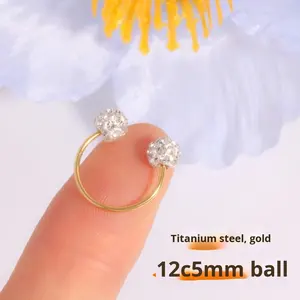 Boucles <span class=keywords><strong>d</strong></span>'oreilles classiques en forme de C, en forme de grosse boule <span class=keywords><strong>d</strong></span>'argile, entièrement serties de diamants, tendance et scintillantes, <span class=keywords><strong>pour</strong></span> le cartilage de l'<span class=keywords><strong>oreille</strong></span> - Product Image 6