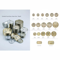 315 #   Couvercle de boîte alimentaire rond en fer blanc/acier chromé FA 95,5 mm, couleurs personnalisées, avec anneau d'ouverture facile pour sardines