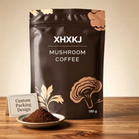 Poudre de café protéiné instantané aux champignons sans sucre, Keto, sans OGM, sans additifs, pour la gestion du poids, fabrication GMP, OEM, marque privée