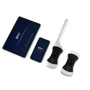 Máy Siêu Âm Ba Đầu Dò Siêu Âm Không Dây Cầm Tay Mini Wifi 3 Trong 1 Doppler Màu Hai Đầu 128 Yếu Tố Y Tế