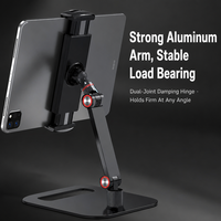 Support de téléphone portable réglable, support de tablette de bureau, support de tablette en métal rotatif à 360 degrés multi-angles pour le bureau OEM