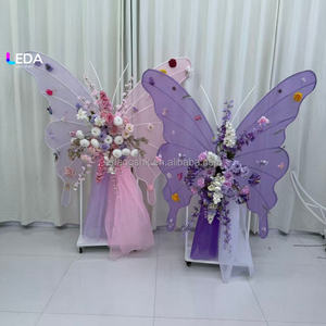 Arrangement de roses artificielles rose et violet de haute qualité, fait à la main, en forme de papillon, pour arche de mariage, doux pour la Saint-Valentin - Product Image 6