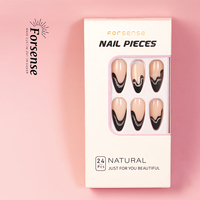 Top vente presse amande courte sur ongles en acrylique pointe française marque privée faux ongles nus vente en gros stiletto faux ongles designer