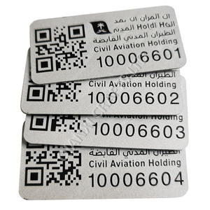 Résistant aux rayures anodisé QR <span class=keywords><strong>Code</strong></span> numéro de série en aluminium UV sérigraphie Offset impression métal Logo plaque étiquettes - Product Image 4