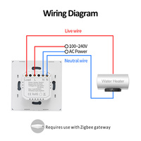OCY 40A Smart Life pour la Famille Européenne, Interrupteur Intelligent Sans Fil Zigbee, Panneau en Verre Trempé, Interrupteur Tactile pour Chauffe-Eau Intelligent