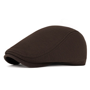 Gorra plana de pana a cuadros escoceses cortavientos al por mayor, estilo boina o gorra de periódico. - Product Image 6