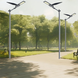 Lampadaire LED solaire intégré à haute puissance 160 lumens par watt, design moderne, du crépuscule à l'aube pour zones urbaines - Product Image 6