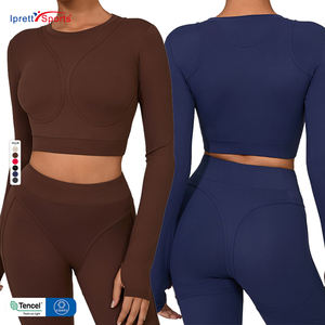 <span class=keywords><strong>Ipretty</strong></span> Sports Gym Workout Fitness Tops de manga larga Transpirable y ligero Yoga Pilates Running Sports Outfit - Product Image 2