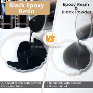 Résine époxy noire 32OZ avec fleurs séchées Kit époxy noir opaque sans bulles mélange 1:1 auto-nivelant pour la fabrication de bijoux - Product Image 3