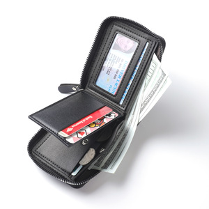 Nueva Cartera Corta para Hombre, Moderna con Detalles Tejidos, Cierre de Cremallera, Estilo Europeo, Tarjetero de Cuero PU, Venta al Por Mayor - Product Image 5