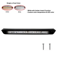 Lumière d'auvent de camping-car étanche 500 mm de long 16W IP67, double couleur réglable blanc ambre pour camping-car et camion