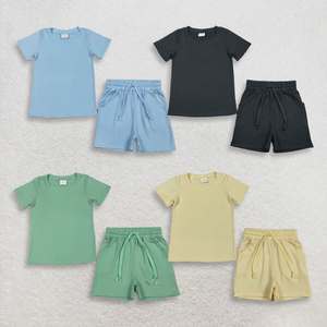 Ensemble de vêtements d'été pour enfants Longlv, imprimé, coton biologique, t-shirt et short décontractés pour garçon, 2 pièces, vêtements pour bébé - Product Image 1