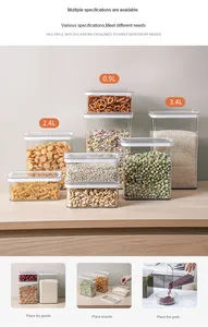 Kín thực phẩm lưu trữ container <span class=keywords><strong>Set</strong></span> với nắp đậy, nhà bếp và phòng đựng thức ăn tổ chức, nhựa Leak-proof hộp - Product Image 5