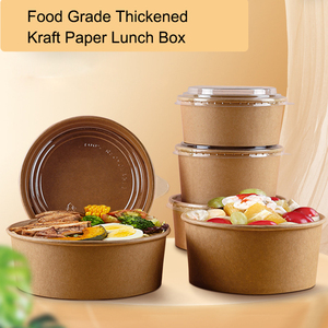 Gobelets en papier jetables carrés et ronds en gros, résistants à la chaleur, en kraft, imperméables, <span class=keywords><strong>avec</strong></span> logo personnalisé, pour salades et <span class=keywords><strong>poke</strong></span> bowls, <span class=keywords><strong>avec</strong></span> couvercle en PE - Product Image 5