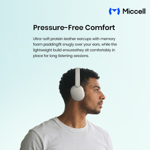 <span class=keywords><strong>Casque</strong></span> audio circum-auriculaire Miccell B20 BT 6.0 avec coussinets en cuir protéiné, <span class=keywords><strong>casque</strong></span> sans fil confortable pour la musique - Product Image 3