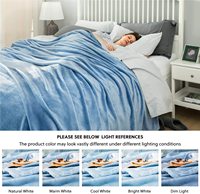 Plaid en microfibre 100% polyester fabriqué en usine - Doux, léger, utilisable en toutes saisons, couverture de lit de luxe