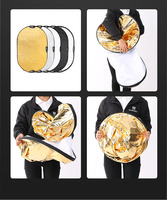 Réflecteur de lumière photo 80*120cm, diffuseur portable de studio, réflecteur ovale pliable 5-en-1, panneau réfléchissant multi-disques