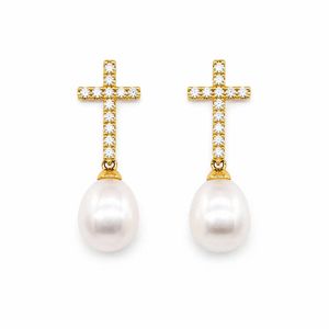 UM Jewelry 925 Sliver Wholesale Natural Pearl Earrings For Unisex Daily Wear - Product Image 1